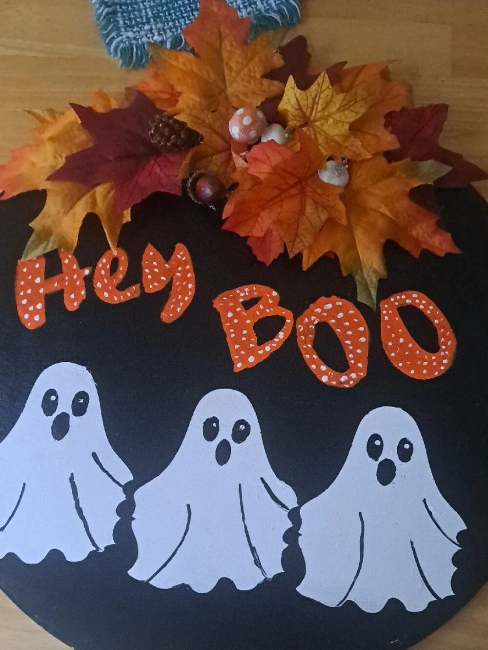 Halloween 'Hey Boo' Black & Orange Ghost Door Wall Decor